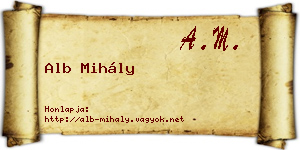 Alb Mihály névjegykártya