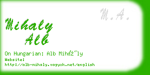 mihaly alb business card